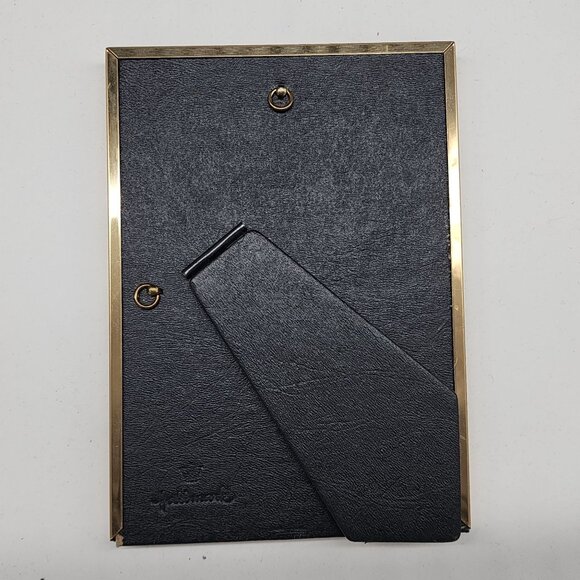 Vintage Gold Tone Brass Ornate Picture Frame Lattice Boarder 5-1/8x7-1/8 - Picture 7 of 11